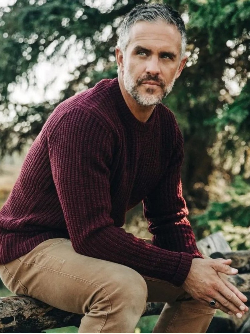 Taylor Stitch The Wharf Sweater Burgundy Merino Wool Fisherman Ribbed Knit
